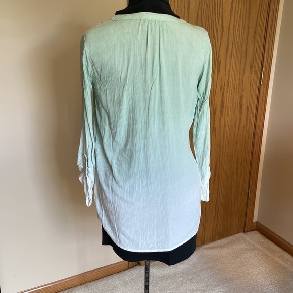 💚 Bandolino Ombre Blouse Mint Green Medium - Picture 4 of 12